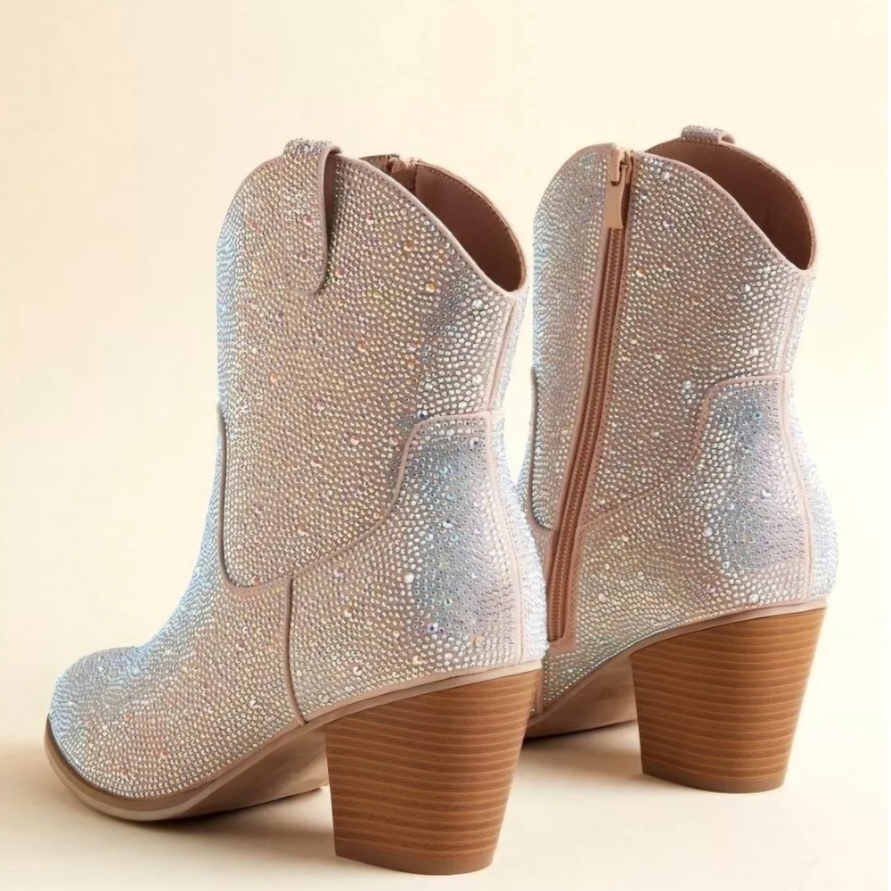 Torrid Silver Ankle Boots with Rhinestones - Picture 2 of 4